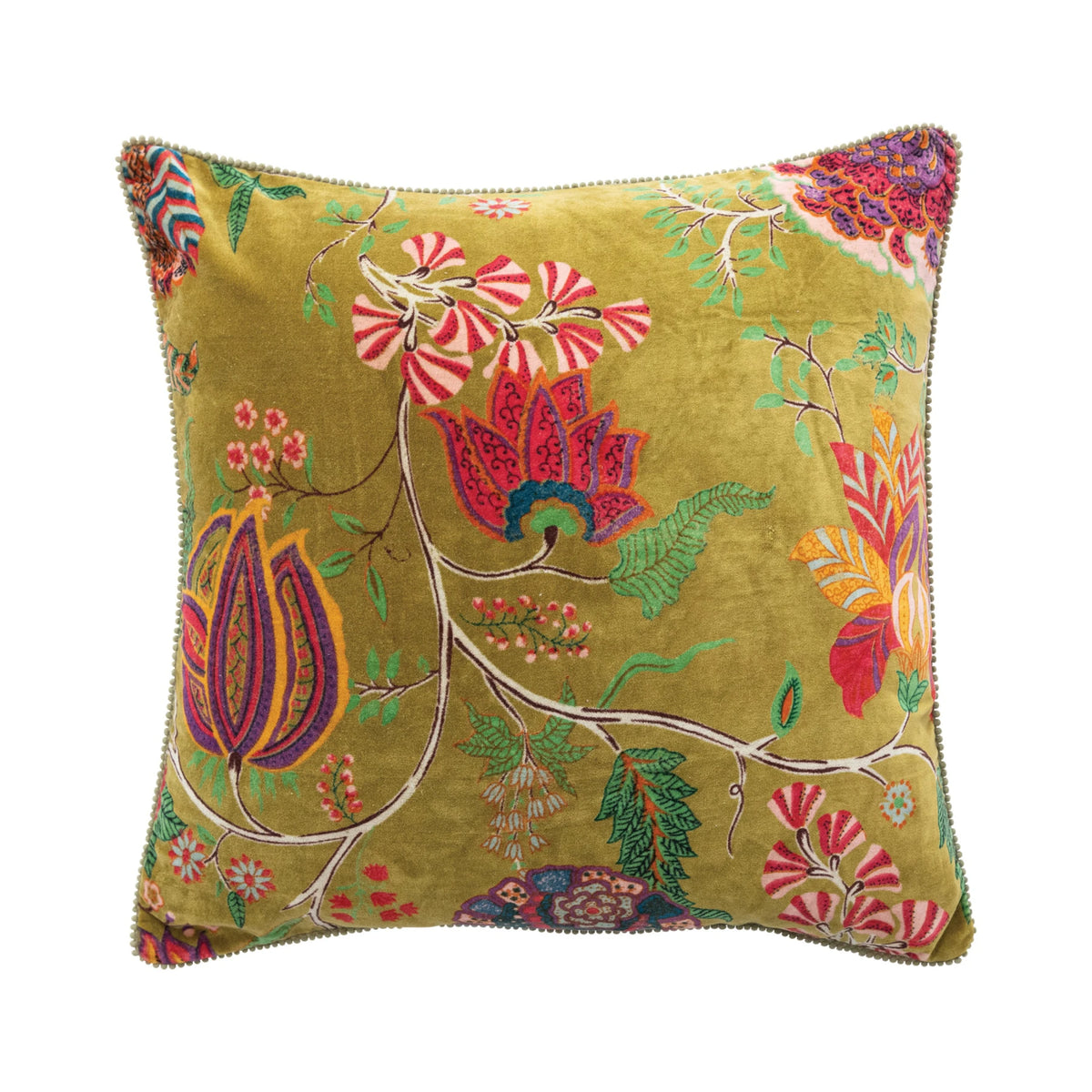 20" Square Velvet Print Pillow