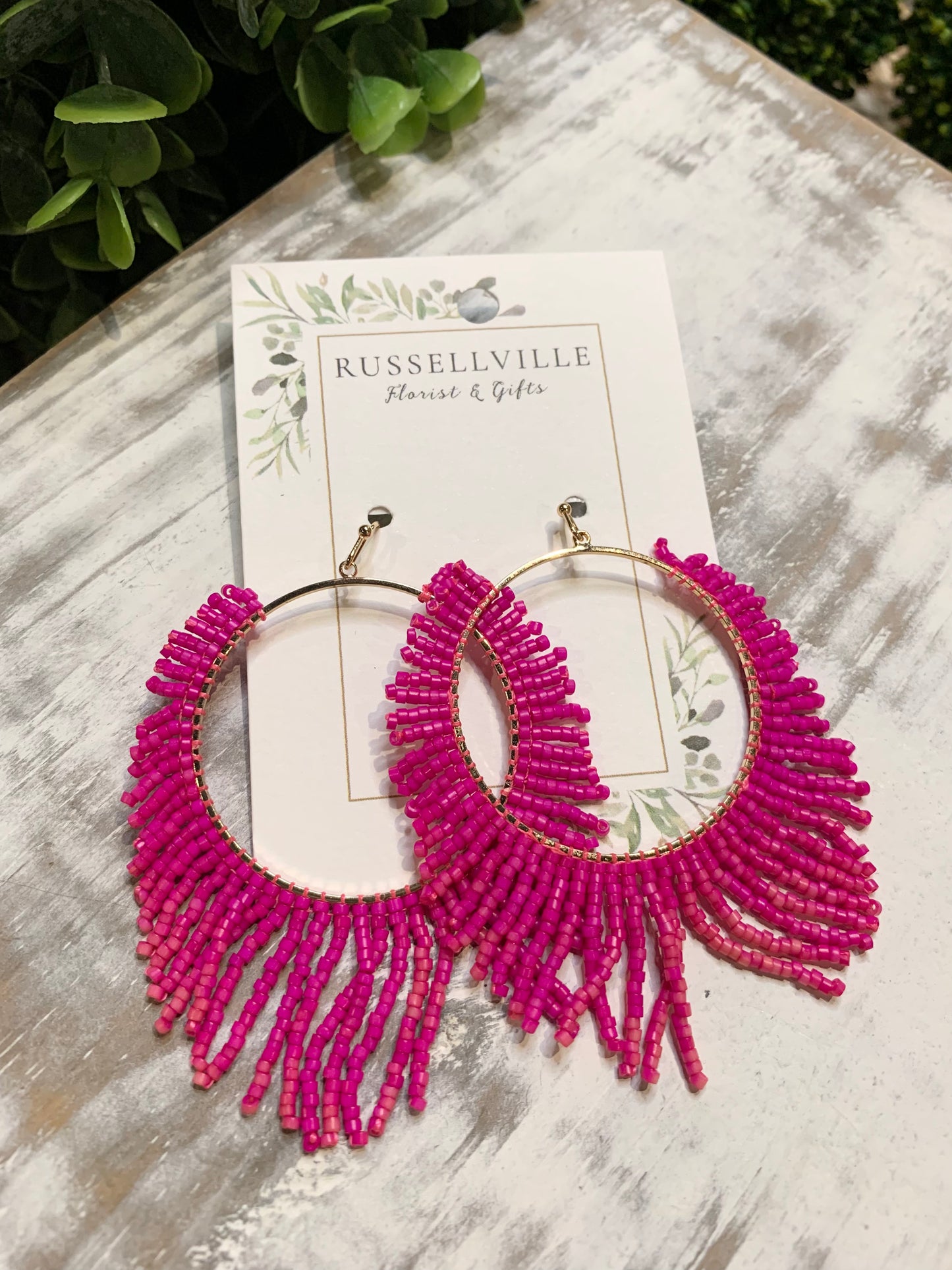 Beaded Fringe Hoops