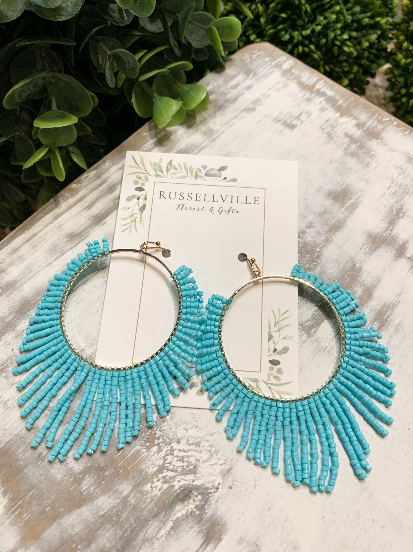 Beaded Fringe Hoops