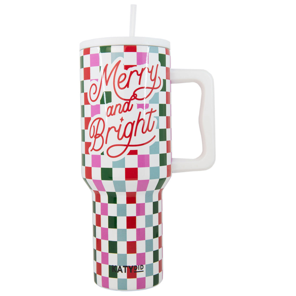 KATYDID Merry & Bright Checkered Tumbler