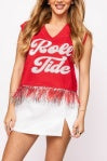 QOS Roll Tide Feather Bottom Sweater Tank