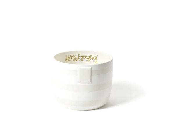 Happy Everything White Stripe Mini Bowl