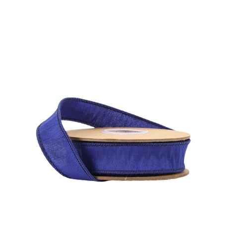 Royal Blue Wired Dupioni Ribbon 1"-10yd