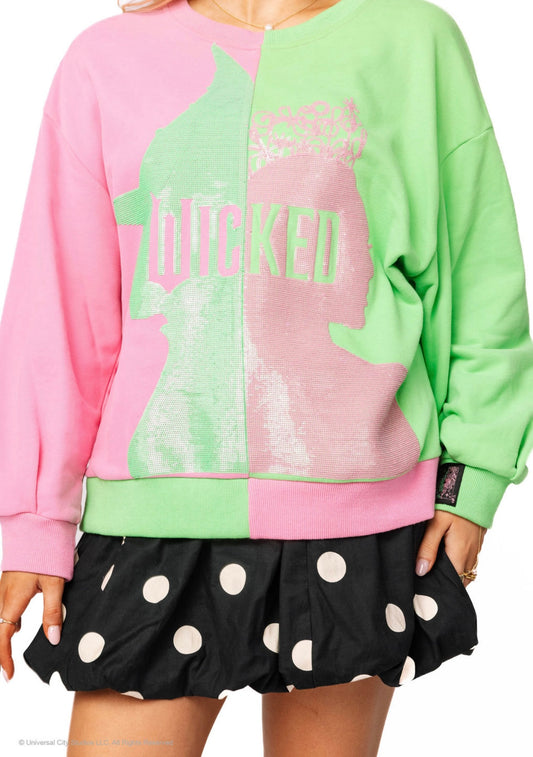 QOS Wicked Green & Pink Profile Sweatshirt