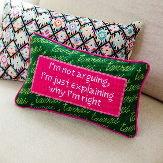 Taurus Always Right Needlepoint Pillow