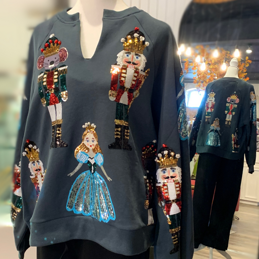 QOS Nutcracker Ballet Sweatshirt- Dark Teal