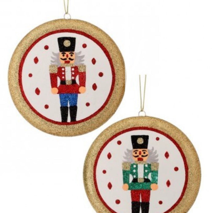 Glittered Nutcracker Disk Ornament/L