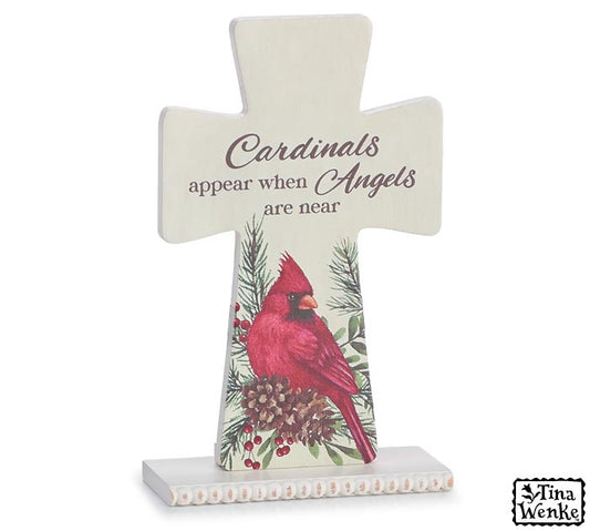 Cardinals Appear Shelf Sitting Cross