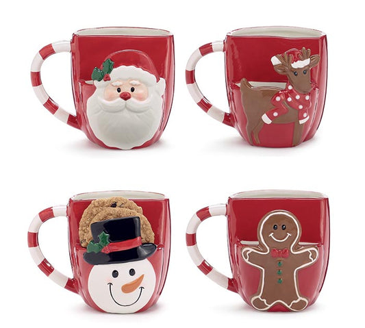 Christmas Character Cookie Pouch Mugs