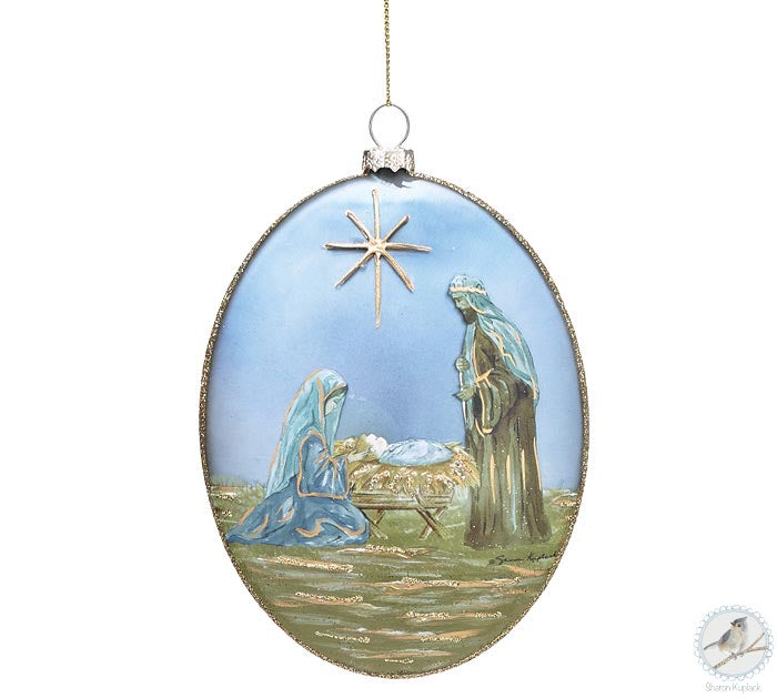 Oval Holy Family Ornament