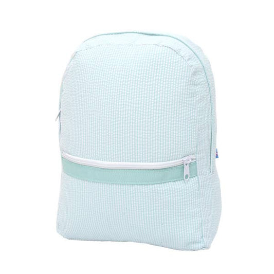 Mint Seersucker Medium Backpack