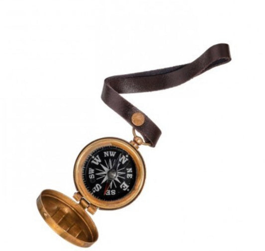 Glass and Leather Compass Ornament