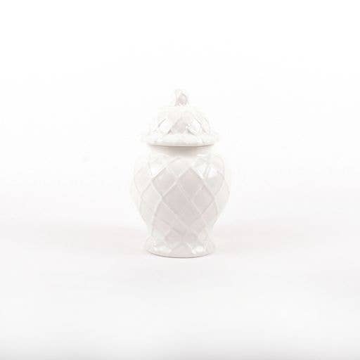 White Textured Ginger Jar