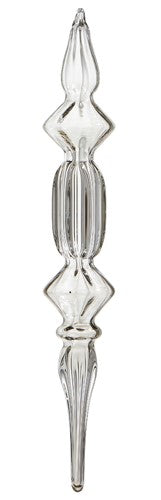 Smoke Grey Blown Glass Finial Ornament