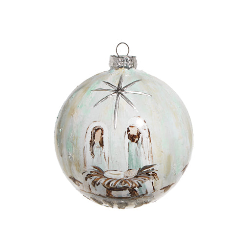 Glass Painted Holy Family Ornament