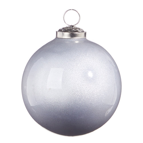 Silver Sparkle Glass Ornament