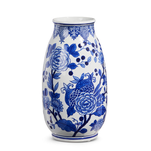 Blue and White Floral Vase