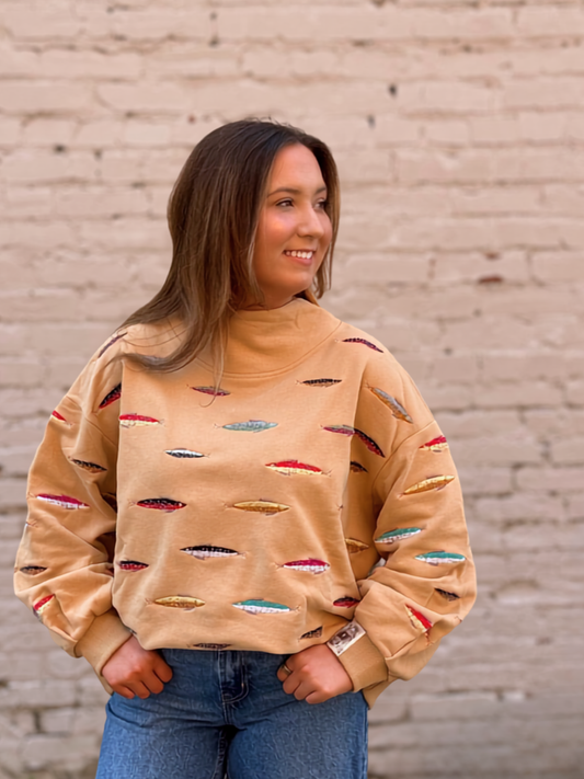QOS Multi Fish Mock Neck