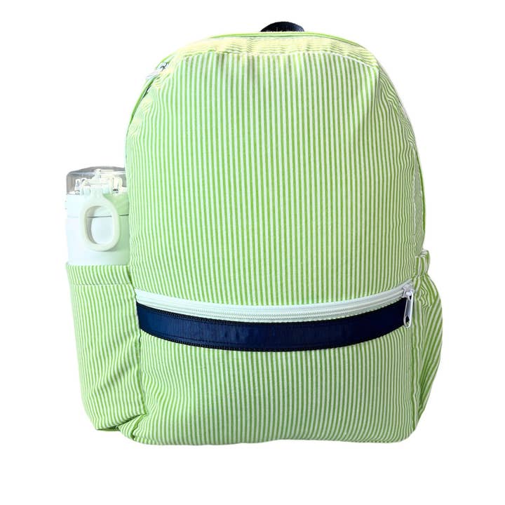 Mint Seersucker Medium Backpack