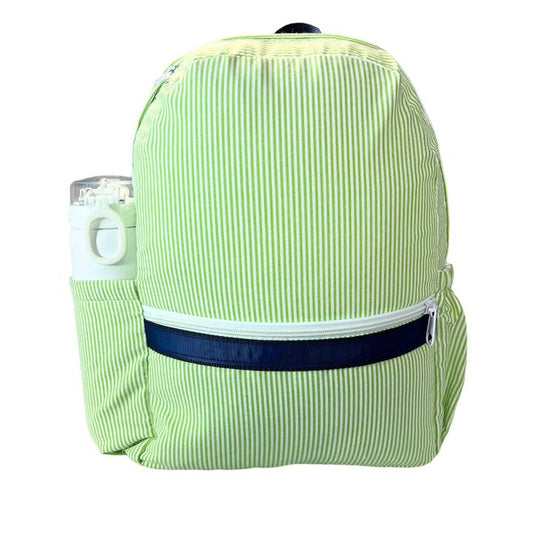 Mint Seersucker Medium Backpack