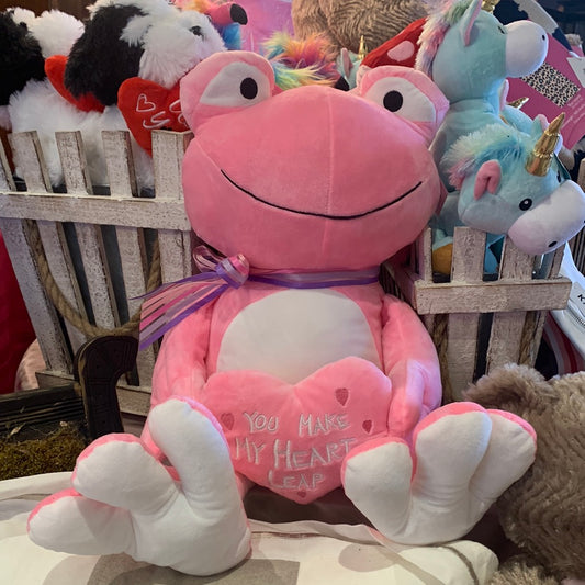 Valentine Pink Frog Plush