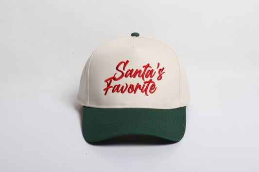 CHRISTMAS HOLIDAY SANTA'S FAVORITE 5 Panel Two Tone Cap