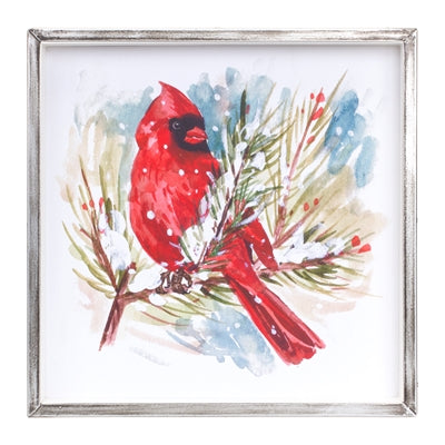 Red Birds on Snowy Pines