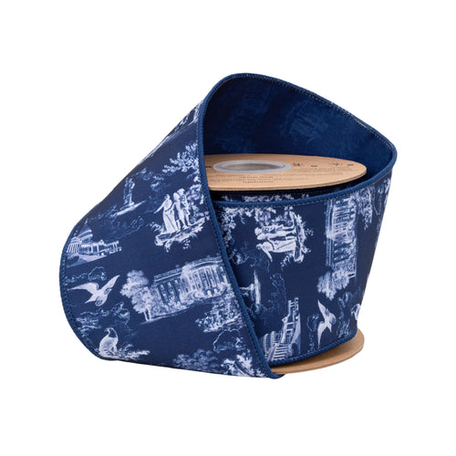 4" Patriotic Toile Wired Dupioni