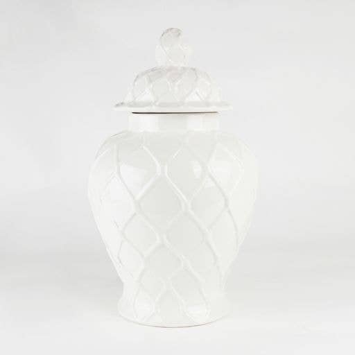 White Textured Ginger Jar