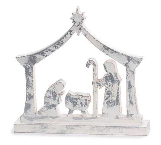 Silver and White Holy Family Shelf Sitter