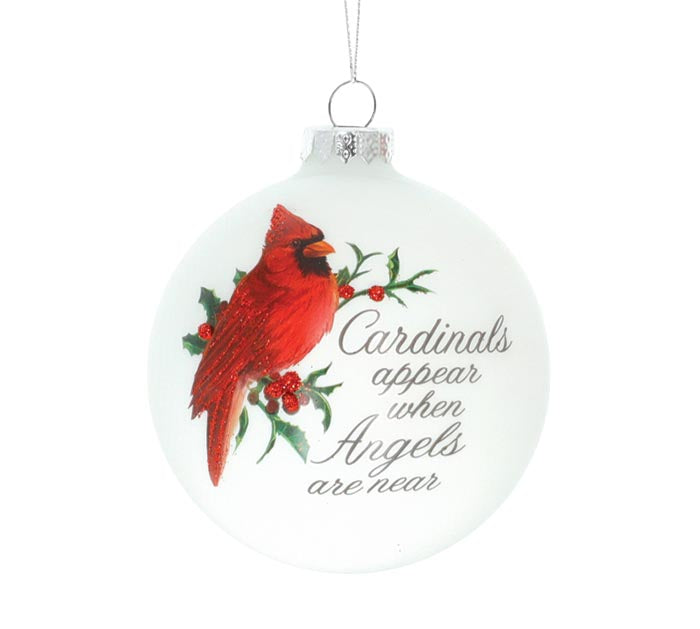 Cardinals Appear Round Ornament