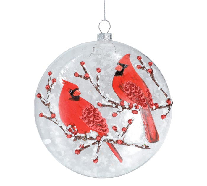 Frosted Cardinal Globe Ornament