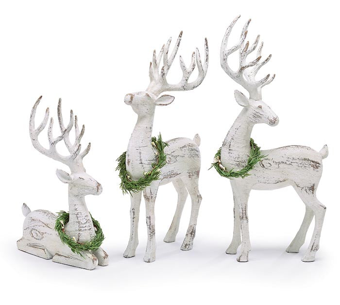 Whitewashed Tabletop Reindeer