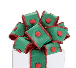 RIBBON GREEN WITH RED BUTTONS