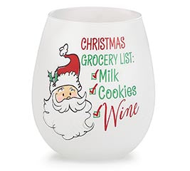 Santa Wine Glass