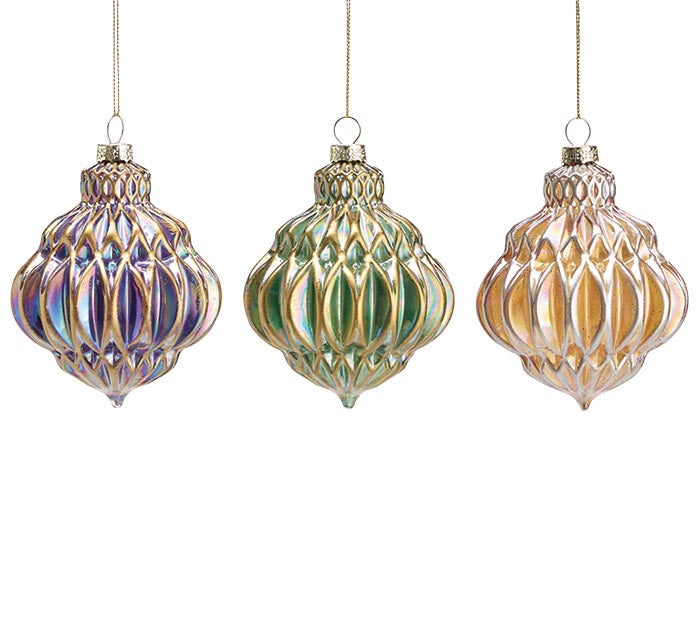 Jewel Tone Ornate Glass Ornament