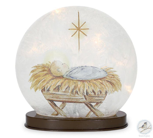 Baby Jesus in a Manger Lamp