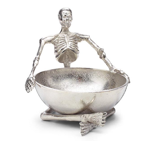 Silver Skelton Candy Bowl