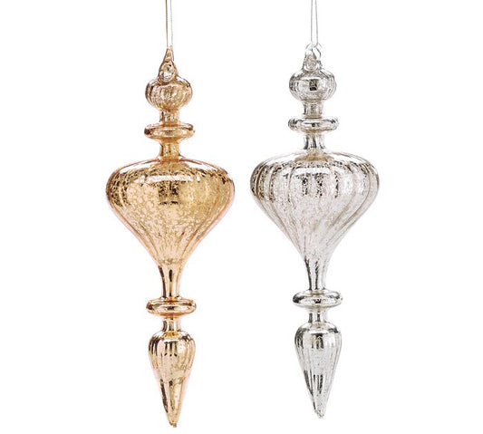 9" Mercury Glass Finial Ornament