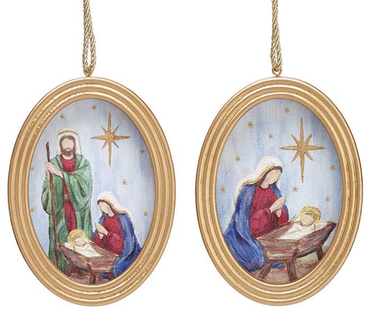 Holy Family Oval Framed Ornament