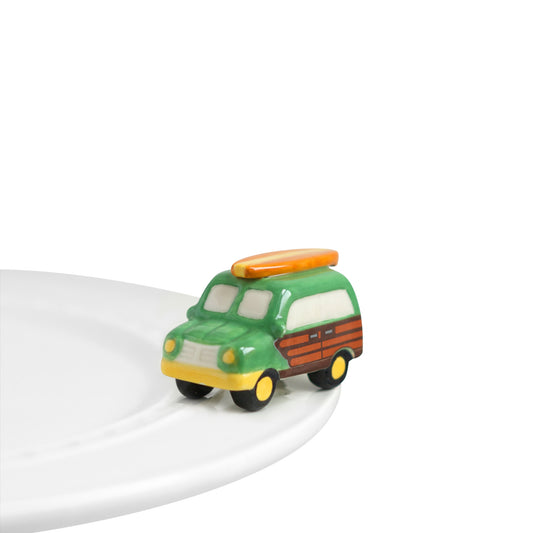 *Retired* Nora Fleming Surfs Up Woody Wagon Ceramic Mini