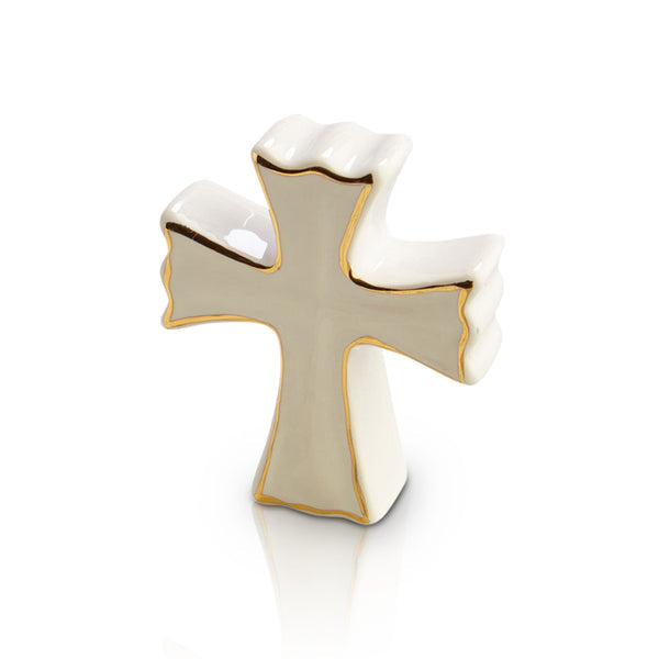 Nora Fleming White Cross Ceramic Mini