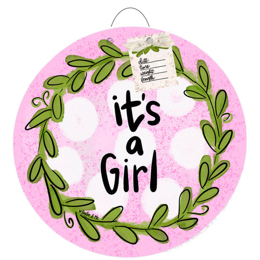 It's A Girl Door Hanger