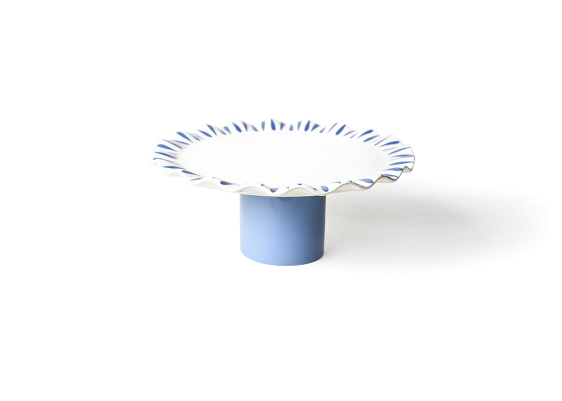 Coton Colors Iris Blue Ruffle Cake Stand