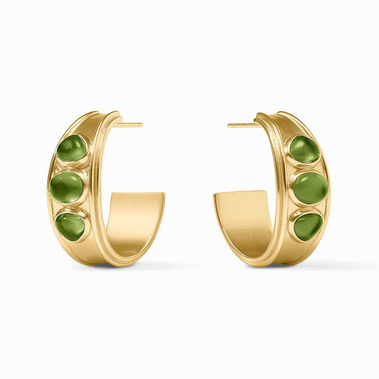 Julie Vos Dolce Stone Hoop - Palmetto Green