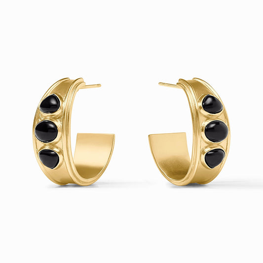 Julie Vos Dolce Stone Hoop - Obsidian Black