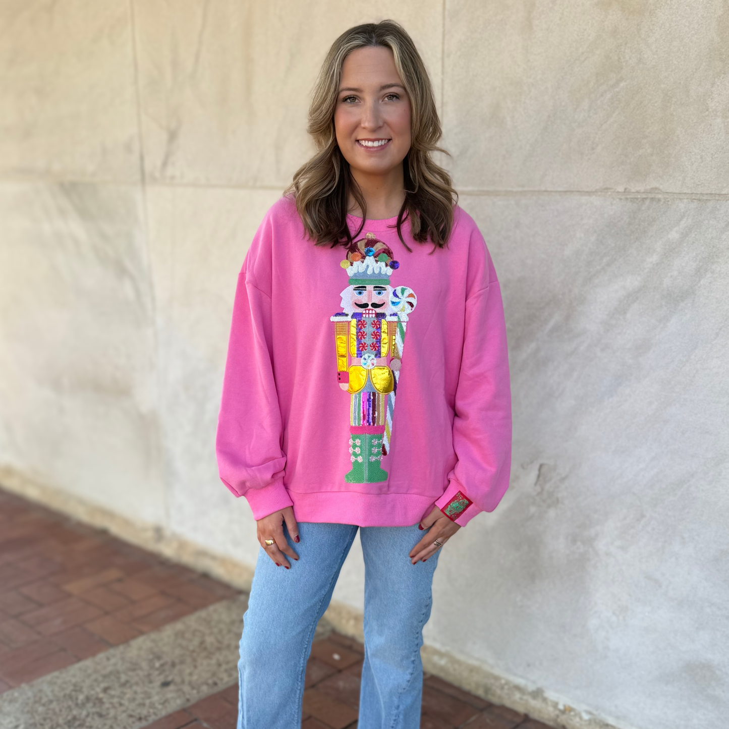 QOS Pink Candyland Nutcracker Sweatshirt