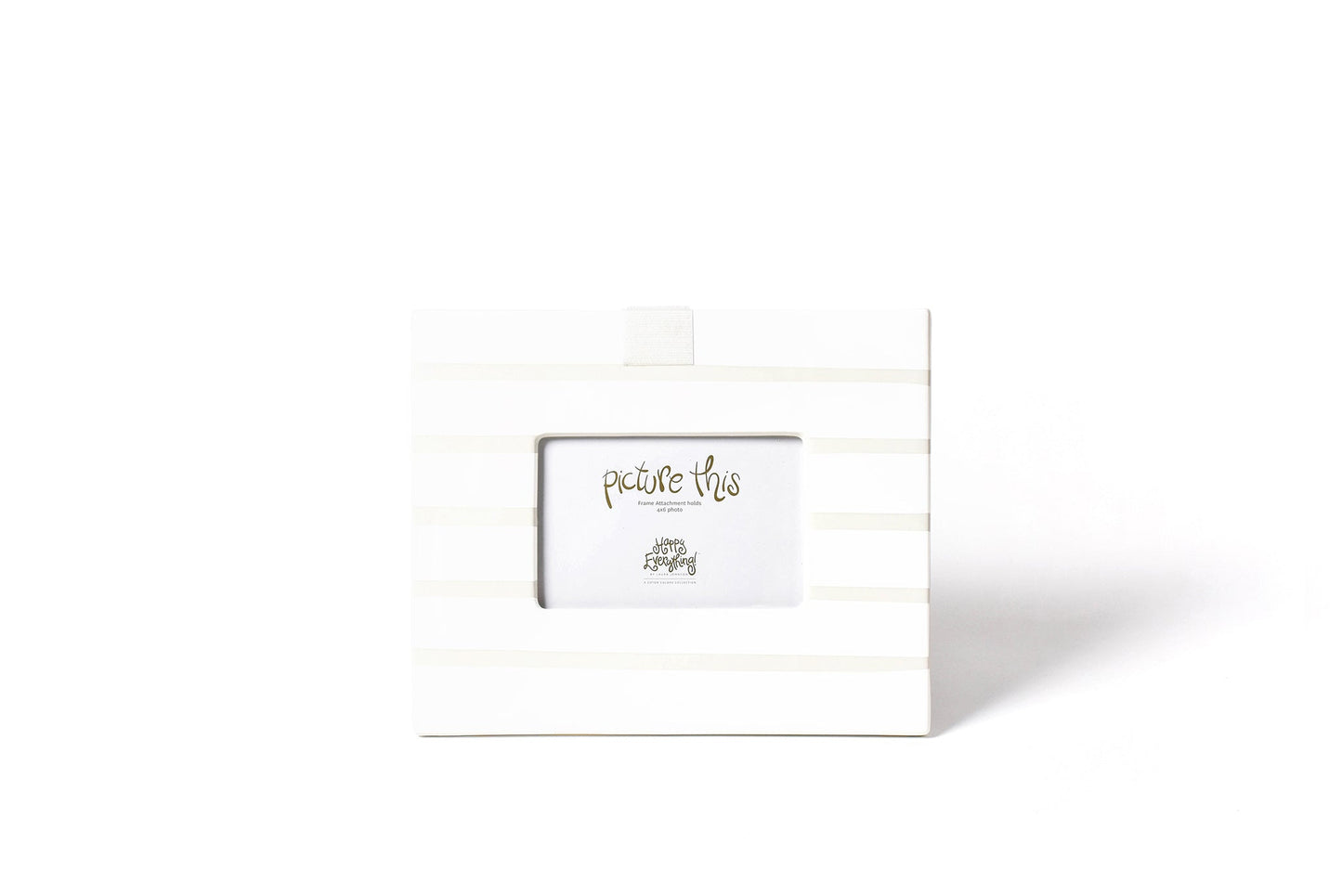Happy Everything White Stripe Mini Rectangle Frame