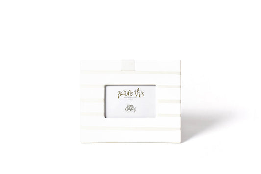 Happy Everything White Stripe Mini Rectangle Frame