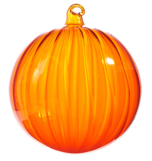 Orange Blown Glass Ball Ornament